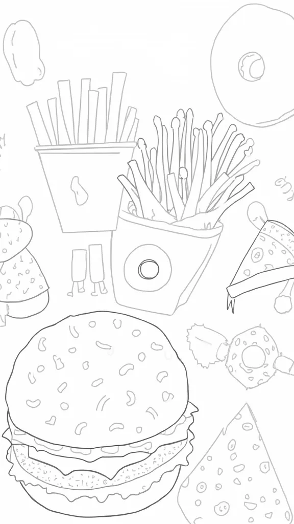 coloriages de la malbouffe